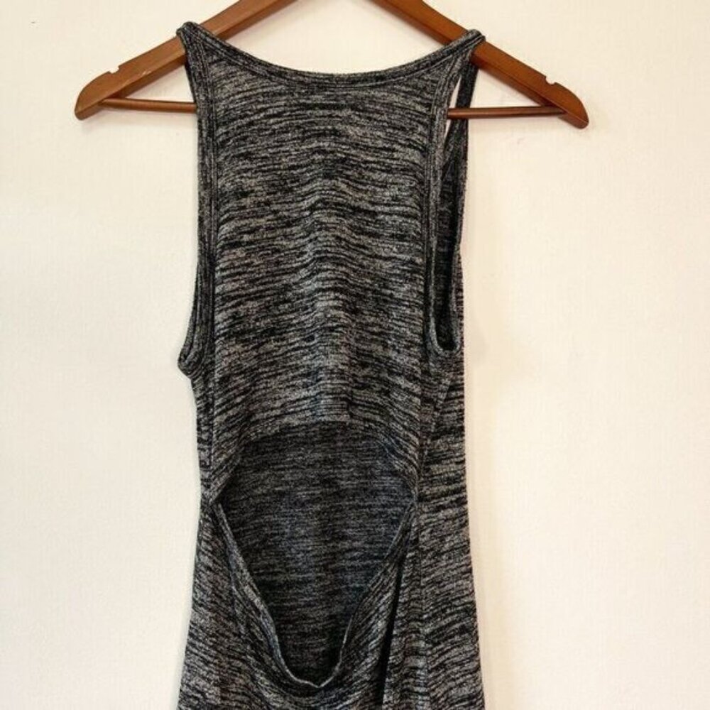 Aritzia Wilfred Free Yasmin Gray Spacedye Cut Out Back Bodycon Dress - Picture 7 of 10